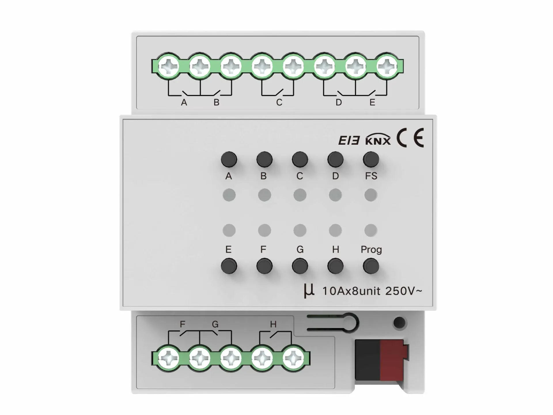Akubela | KXAC-B1R8A10 KNX 8-канален реле модул