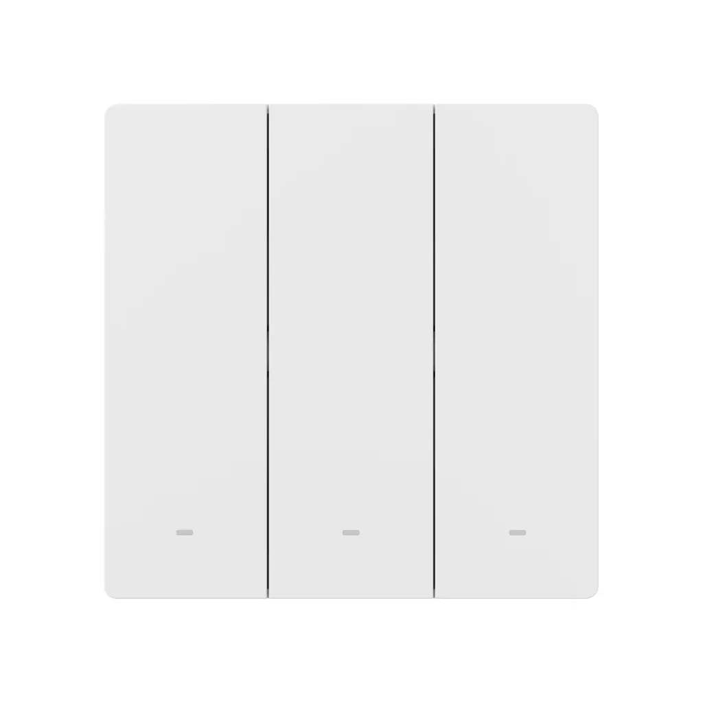 Akubela | 3 Gang Key Switch (No Neutral) - Прекинувач со 3 копчиња без неутрален проводник (бел)