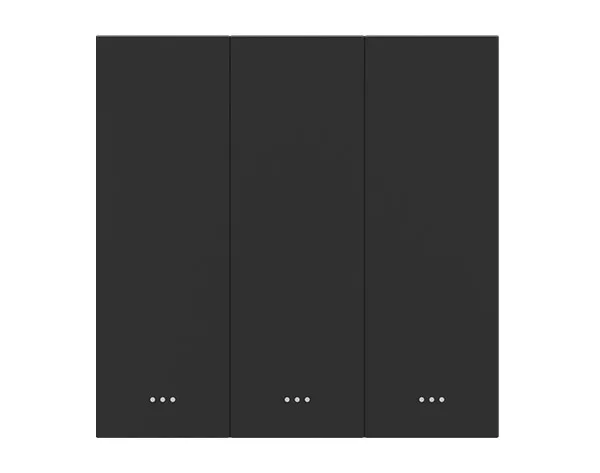 Akubela | 3 Gang Key Switch (No Neutral) - Прекинувач со 3 копчиња без неутрален проводник (црн)