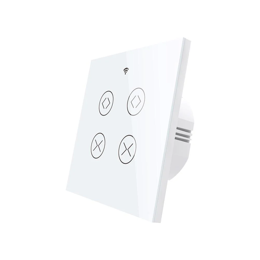 Akubela | 2 Gang Curtain Switch EU White