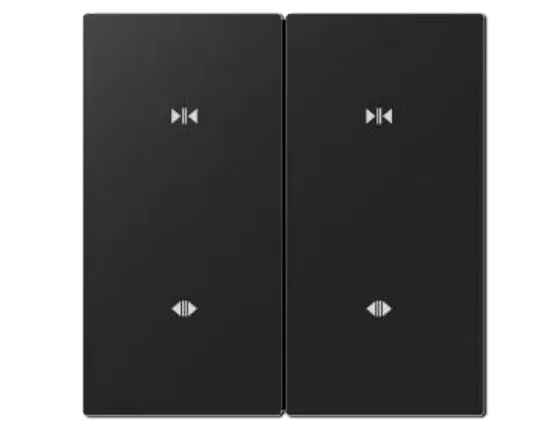 Akubela | 2 Gang Curtain Switch EU - Прекинувач за завеси со 2 копчиња (црн)