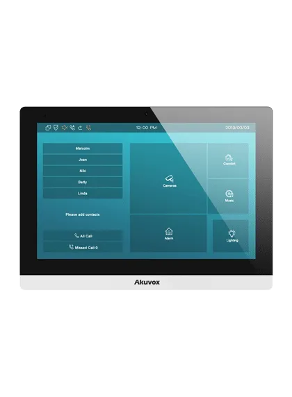 Akuvox | C313W - Внатрешен панел за контрола на пристап и домофонија (црн)