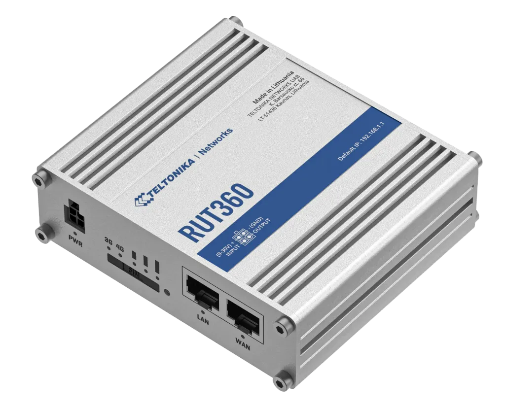 Teltonika | RUT360 (4G LTE Cat 6, Dual SIM, Wi-Fi, Gigabit) Industrial Router - Индустриски Рутер