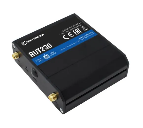 Teltonika | RUT230 (3G, 2G, Wi-Fi, 2x Ethernet) Industrial Router - Индустриски Рутер