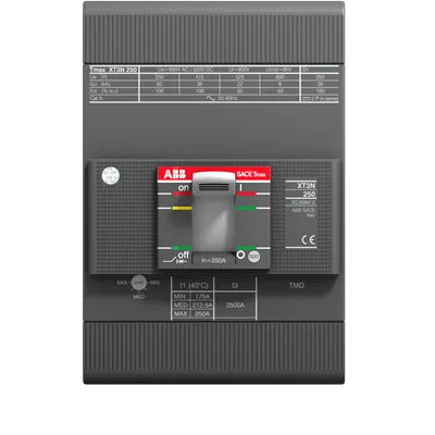 [1SDA068058R1] ABB | XT3N 250 TMD 200-2000 3P F F (MCCB) - Компактен автоматски прекинувач 200A 3P