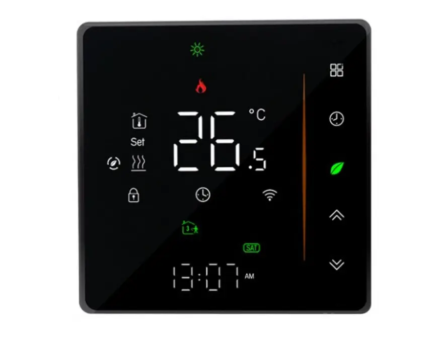 [BAC-006AZB] Akubela | BAC-006AZB HV-2PIPE Black Zigbee Thermostat Fancoil - Термостат со вентилаторска намотка