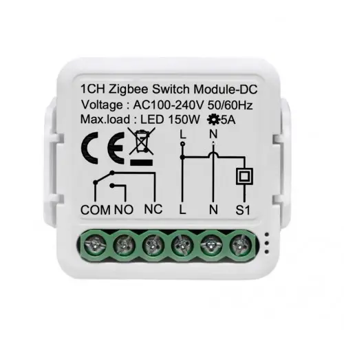 Akubela | TYSH-1CH Zigbee Dry Contact Switch Module - Паметно реле со сув контакт