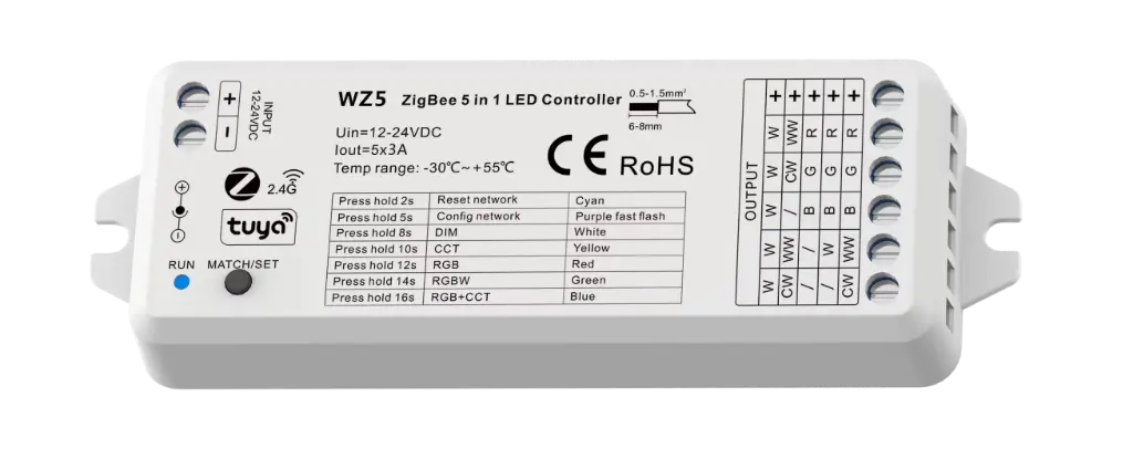 [WZS5] Akubela | WZS5 ZigBee RGB+CCT LED Controller - Контролер за ЛЕД осветлување