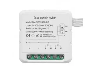 [SM-SW-200A-2C] Akubela | SM-SW200A2C 2 Gang Zigbee Curtain Module - Паметен модул за завеса