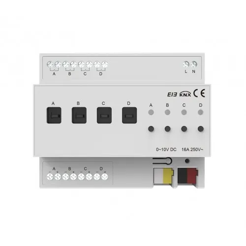 [KXAC-B1DV4] Akubela | KXAC-B1DV4 EIB/KNX 4 Gang 0-10V Dimmer Module - Паметен потенциометар